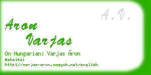 aron varjas business card