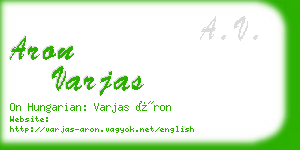 aron varjas business card